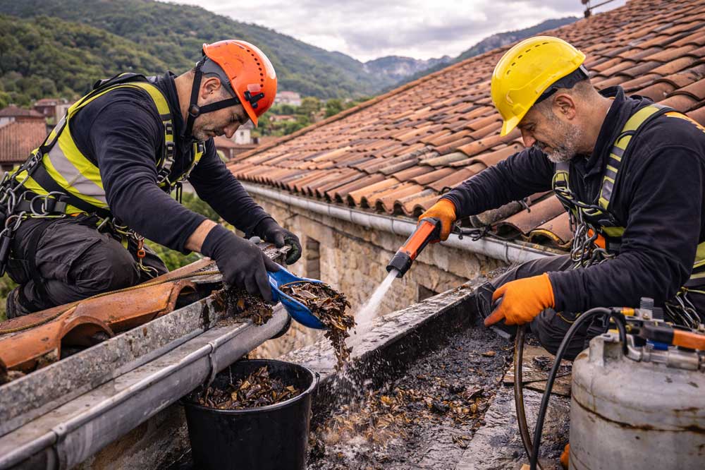 Mantenimiento y limpieza de canalones en Asturias